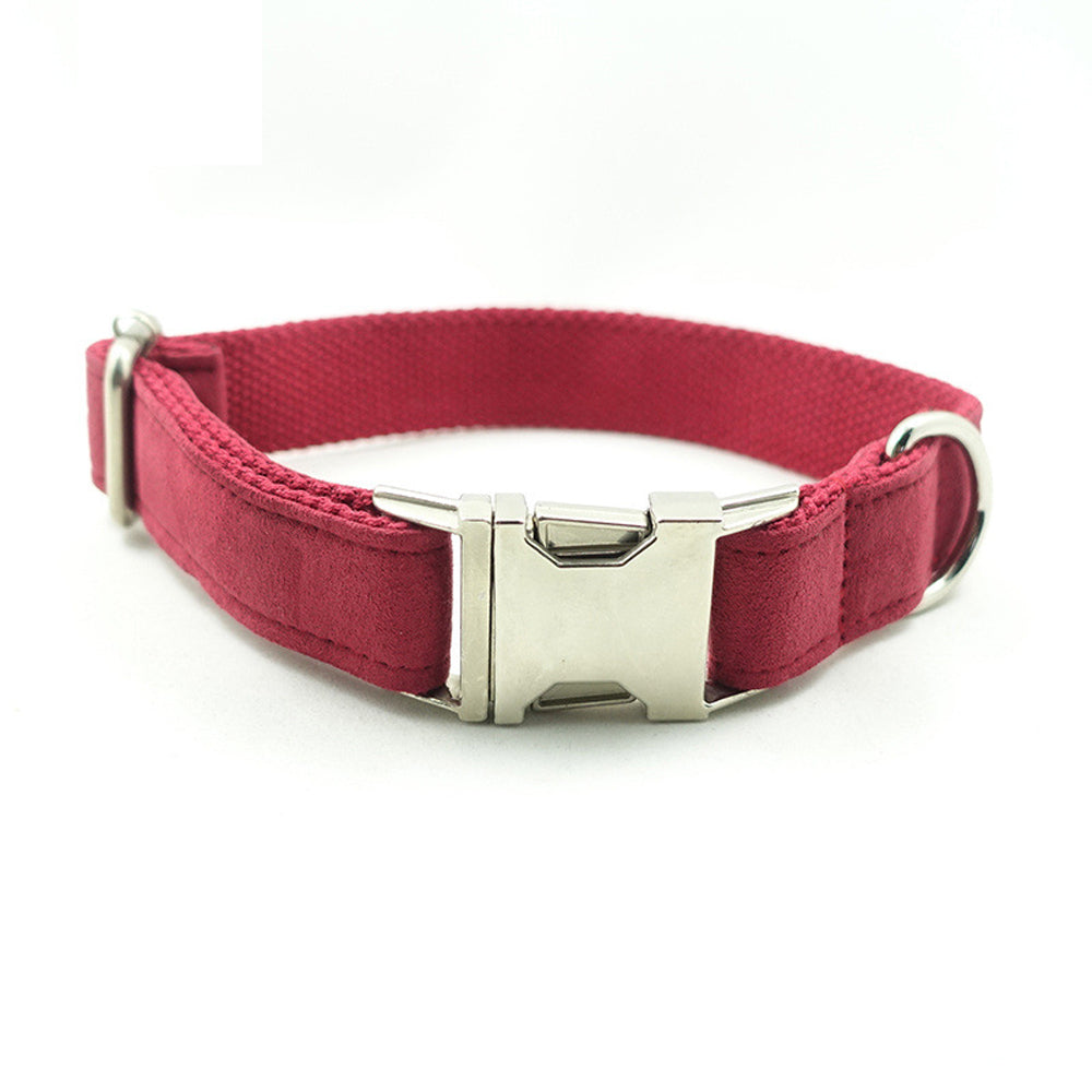 Custom Velvet Red Dog Collar