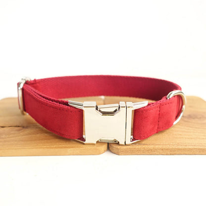 Custom Red Velvet Dog Collar