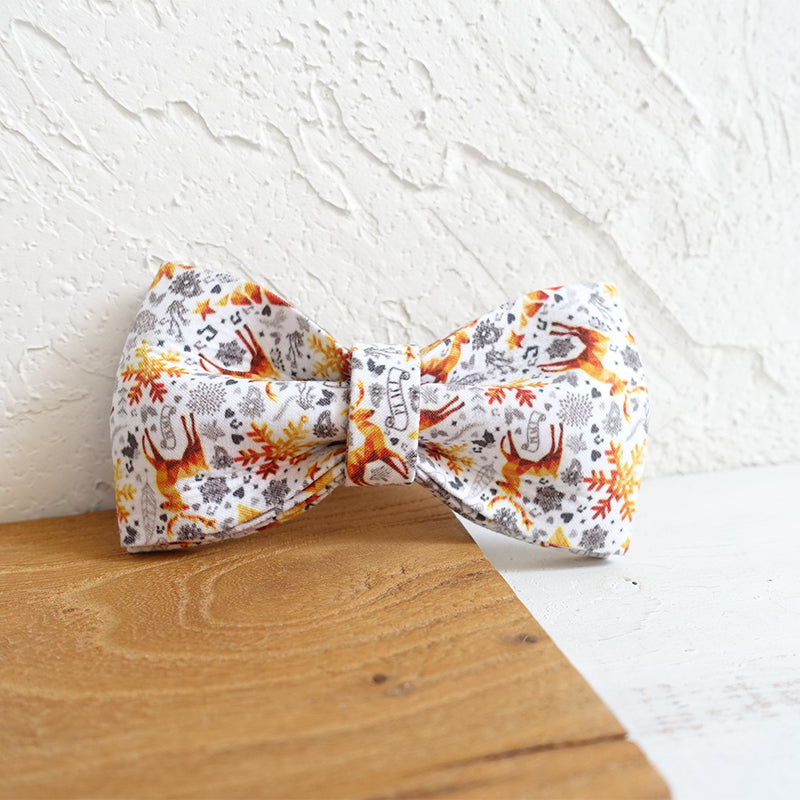 Custom Christmas Golden Dog Collar Bow Tie Set