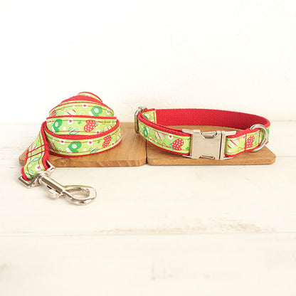 Custom Christmas Dog Collar And Leash Set