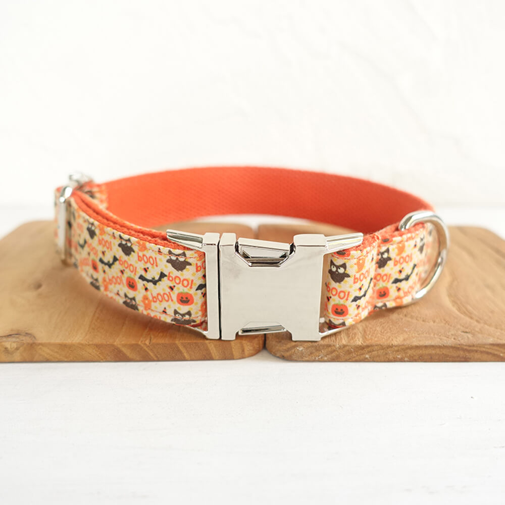 Custom Halloween Dog Collar And Leash Set