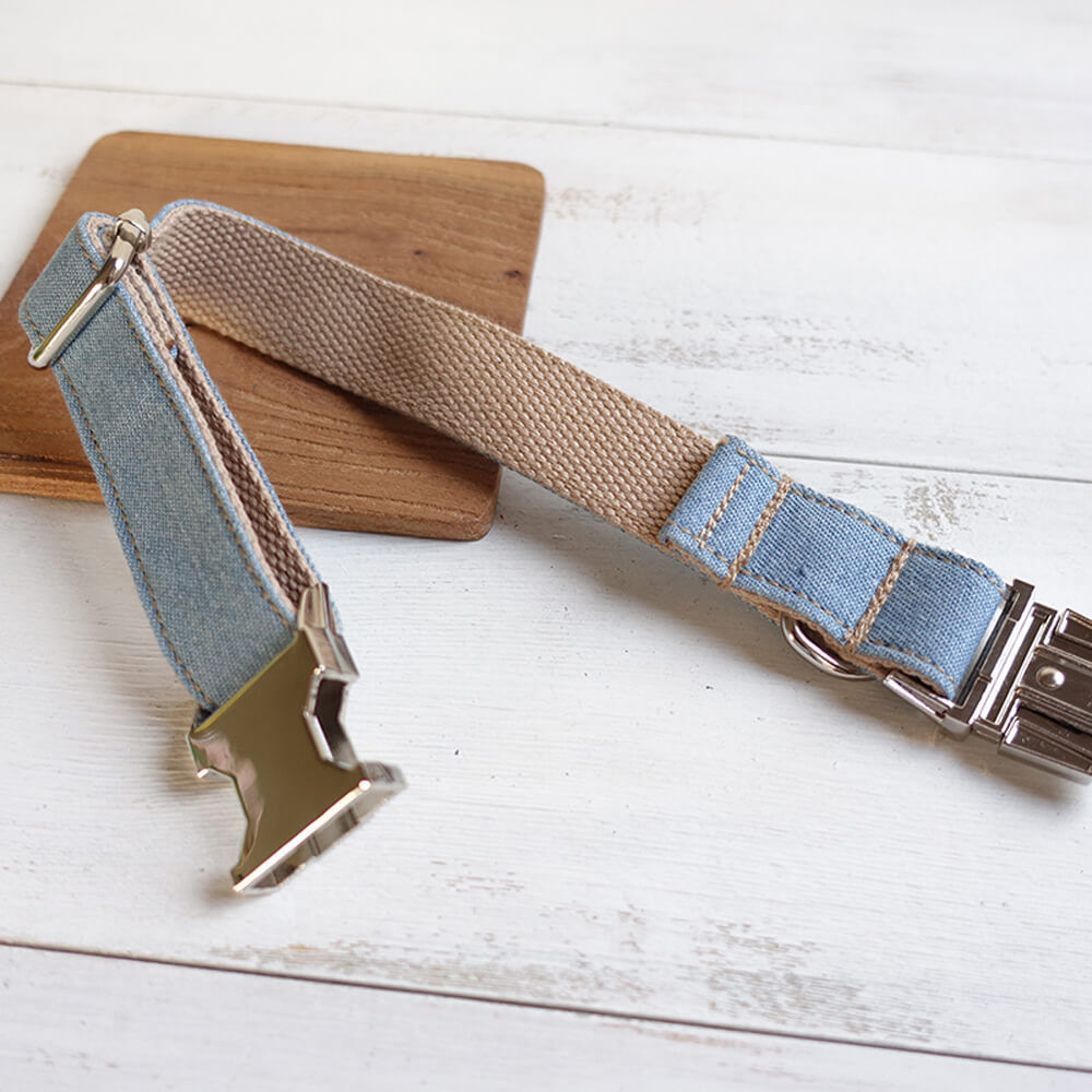 Custom Light Denim Dog Collar