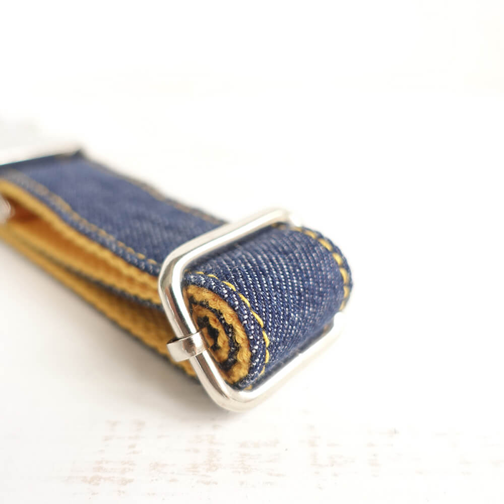 Custom Yellow Denim Dog Collar