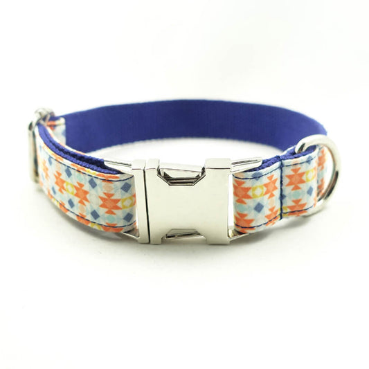 Custom Lantern Pattern Dog Collar And Leash Set