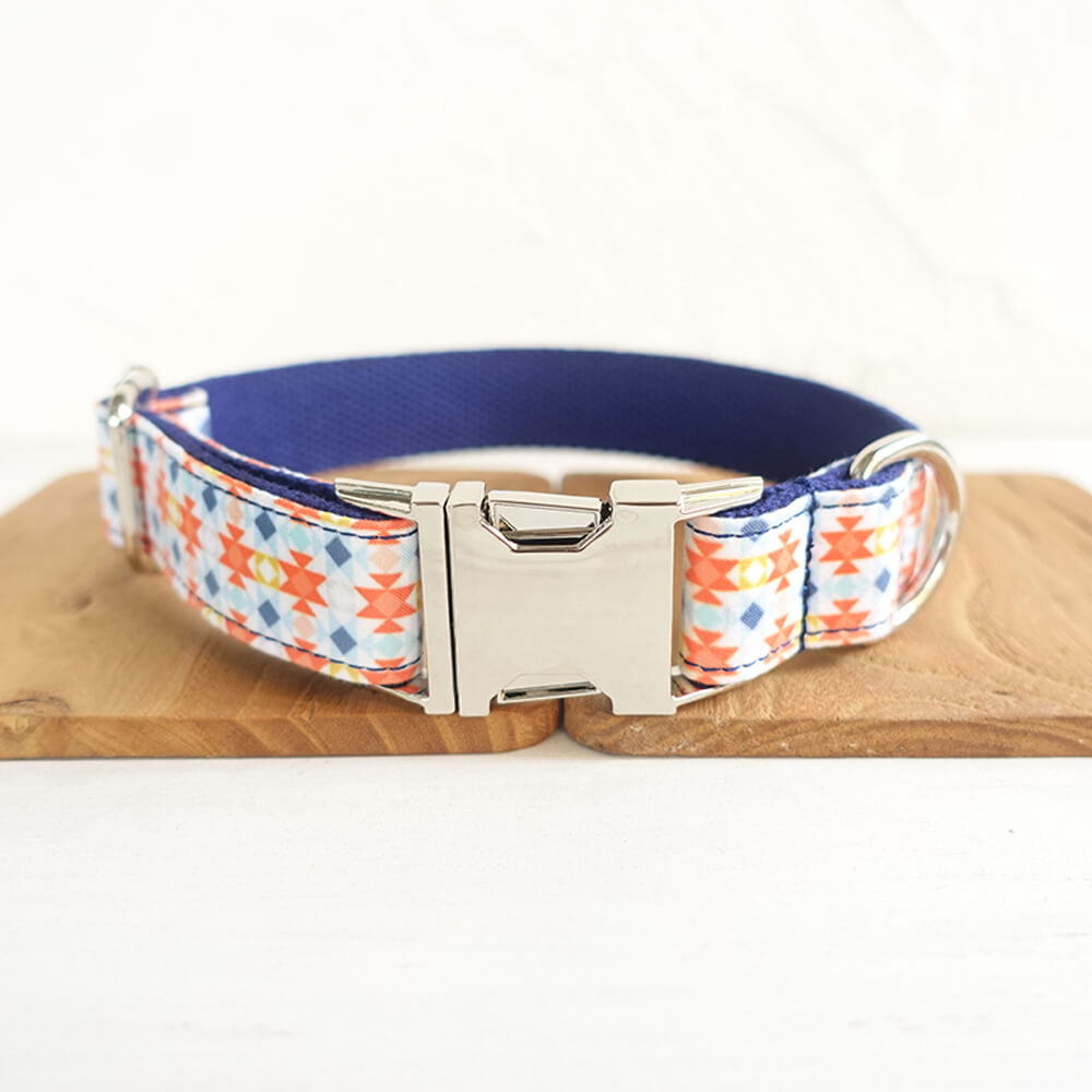 Custom Lantern Pattern Dog Collar And Leash Set