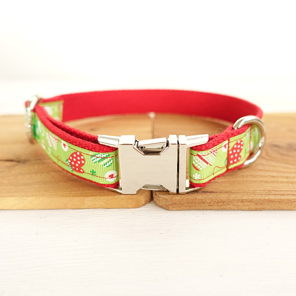 Custom Christmas Dog Collar And Leash Set