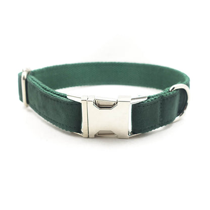 Custom Velvet Green Dog Collar