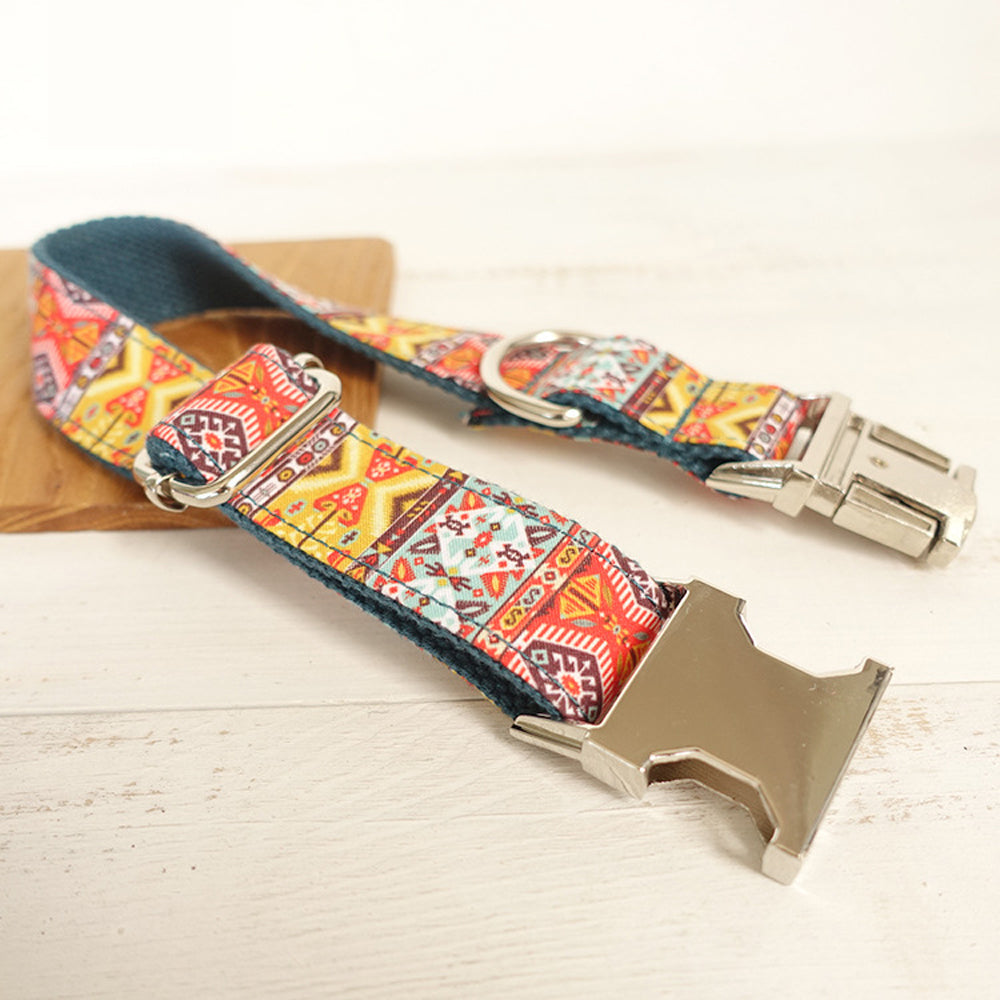 Custom Bohemian Style Dog Collar Set