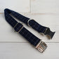 Custom Deep Blue Plaid Dog Collar