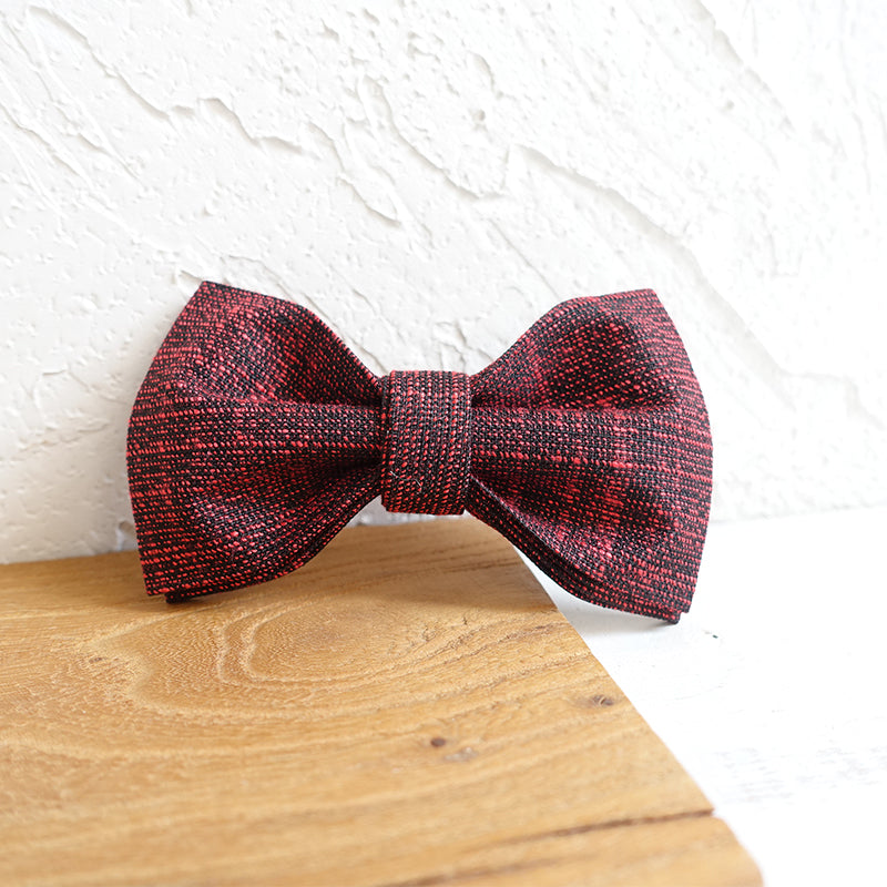 Custom Red Suit Dog Collar Bow Tie Set