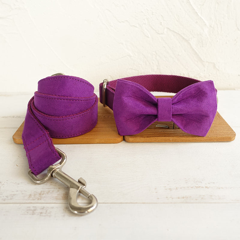 Custom Candy Purple Dog Collar Set