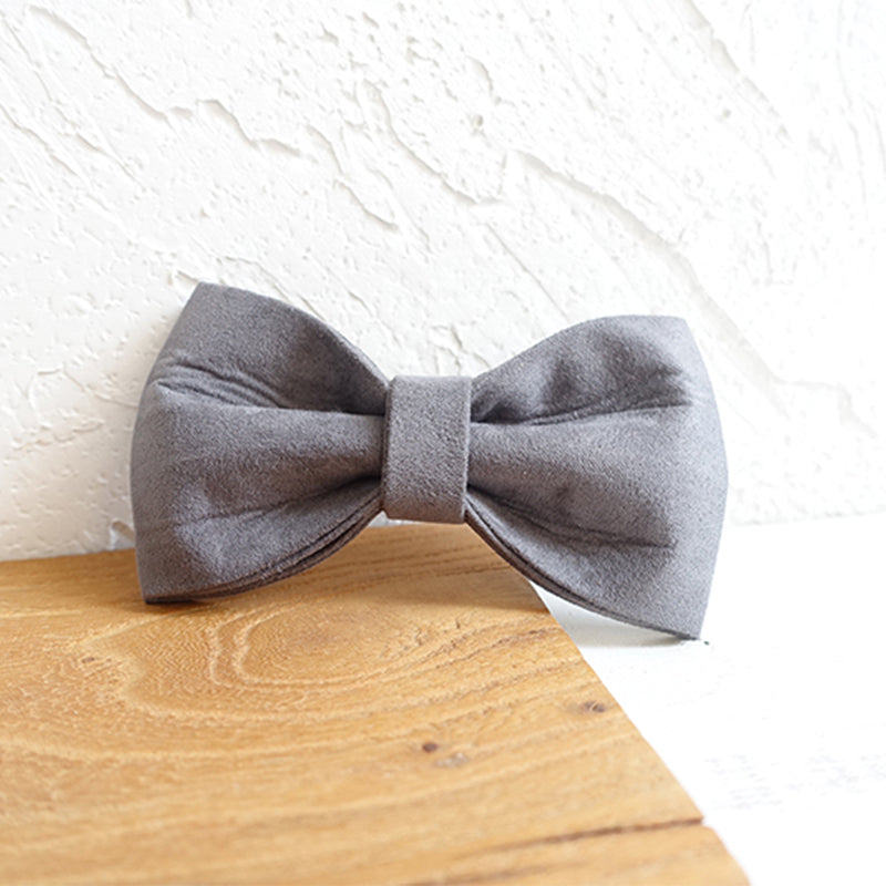 Custom Gray Cover Yellow Dog Collar Bow Tie Set