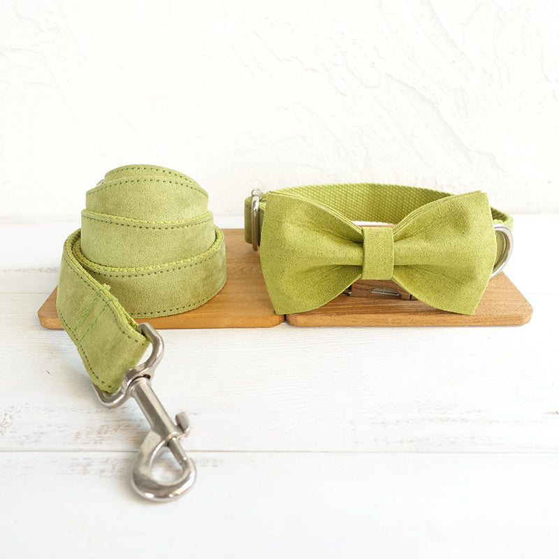 Custom Candy Green Dog Collar Set