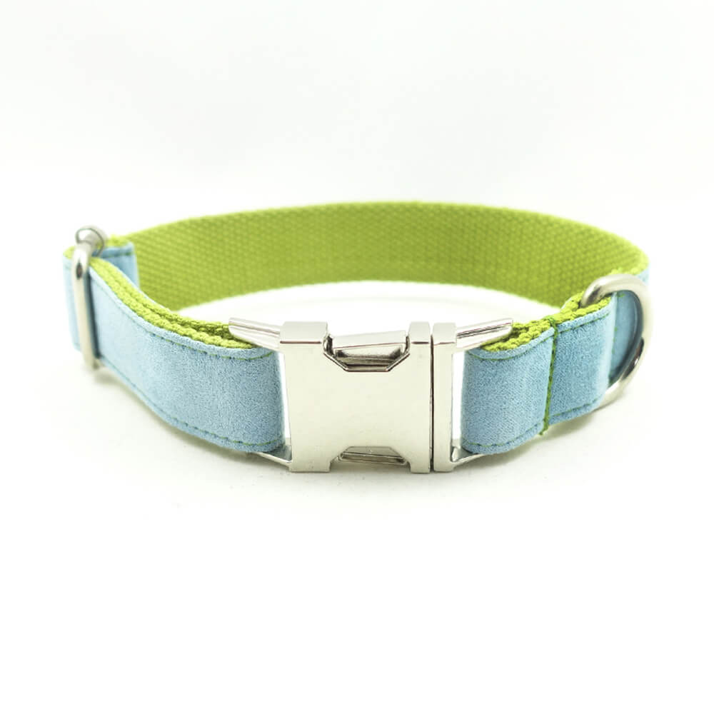 Custom Blue Cover Green Dog Collar