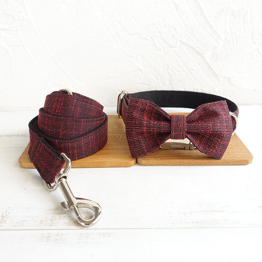 Custom Red Suit Dog Collar Set