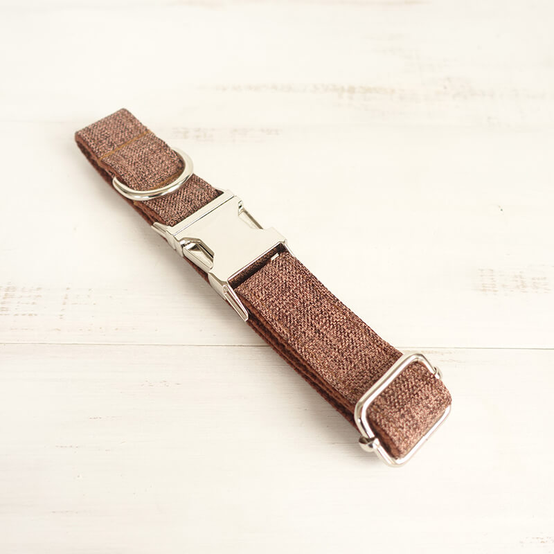 Custom Brown Suit Dog Collar And Leash Set