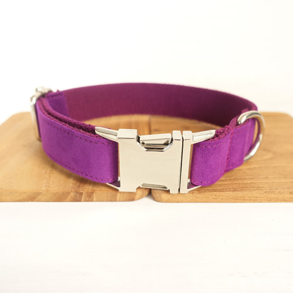 Custom Candy Purple Dog Collar Bow Tie Set