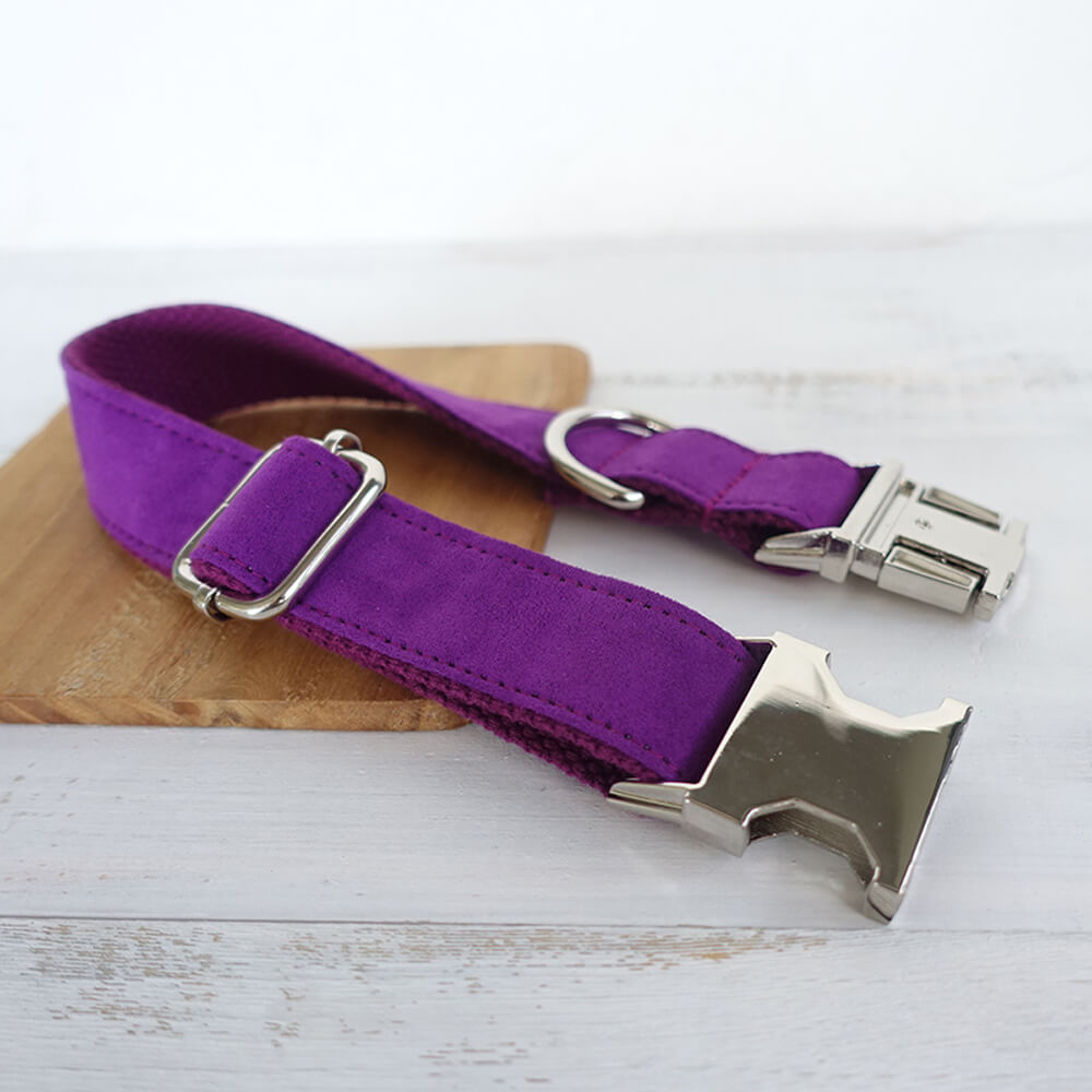 Custom Candy Purple Dog Collar Bow Tie Set