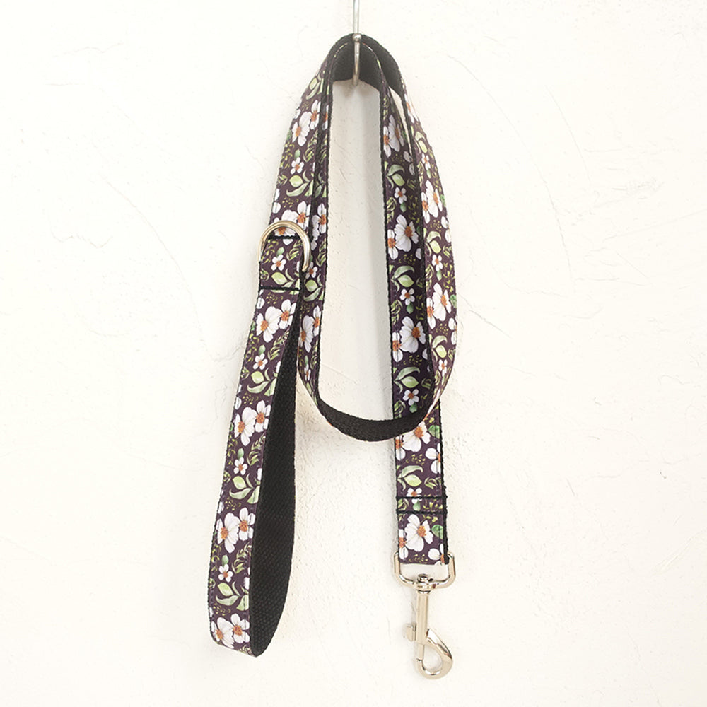 Black Daisy Dog Leash