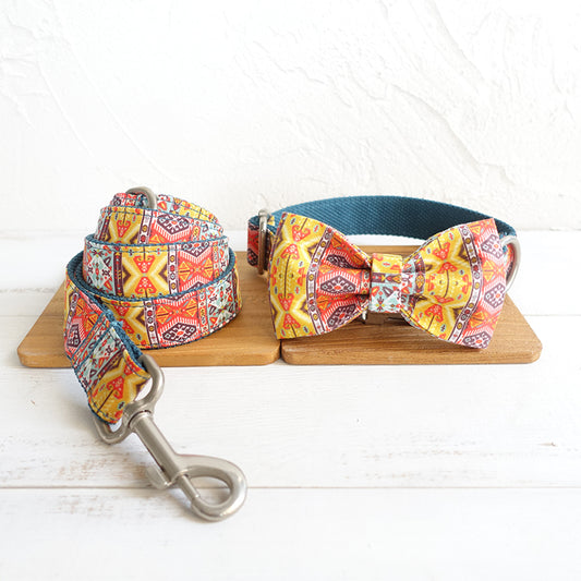 Custom Bohemian Style Dog Collar Set