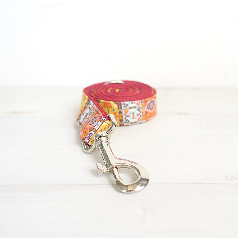 Red Boho Dog Leash