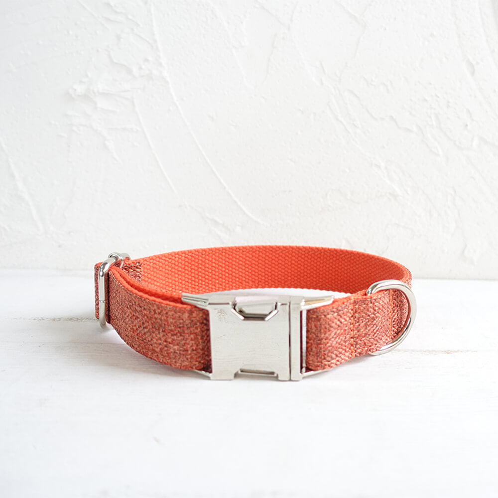 Custom Orange Suit Dog Collar And Leash Set