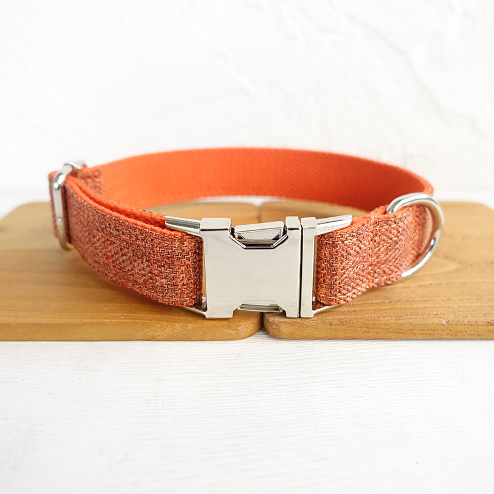 Custom Orange Suit Dog Collar And Leash Set