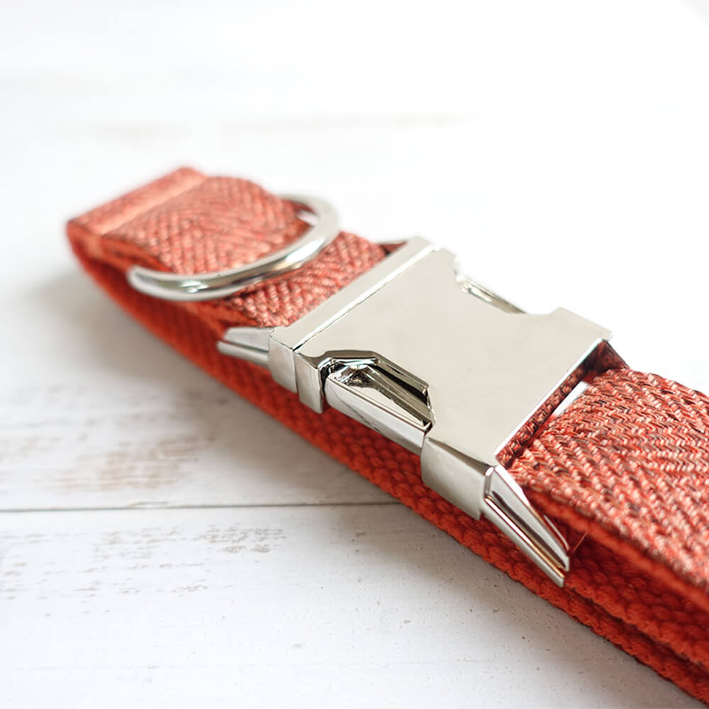 Custom Orange Suit Dog Collar And Leash Set