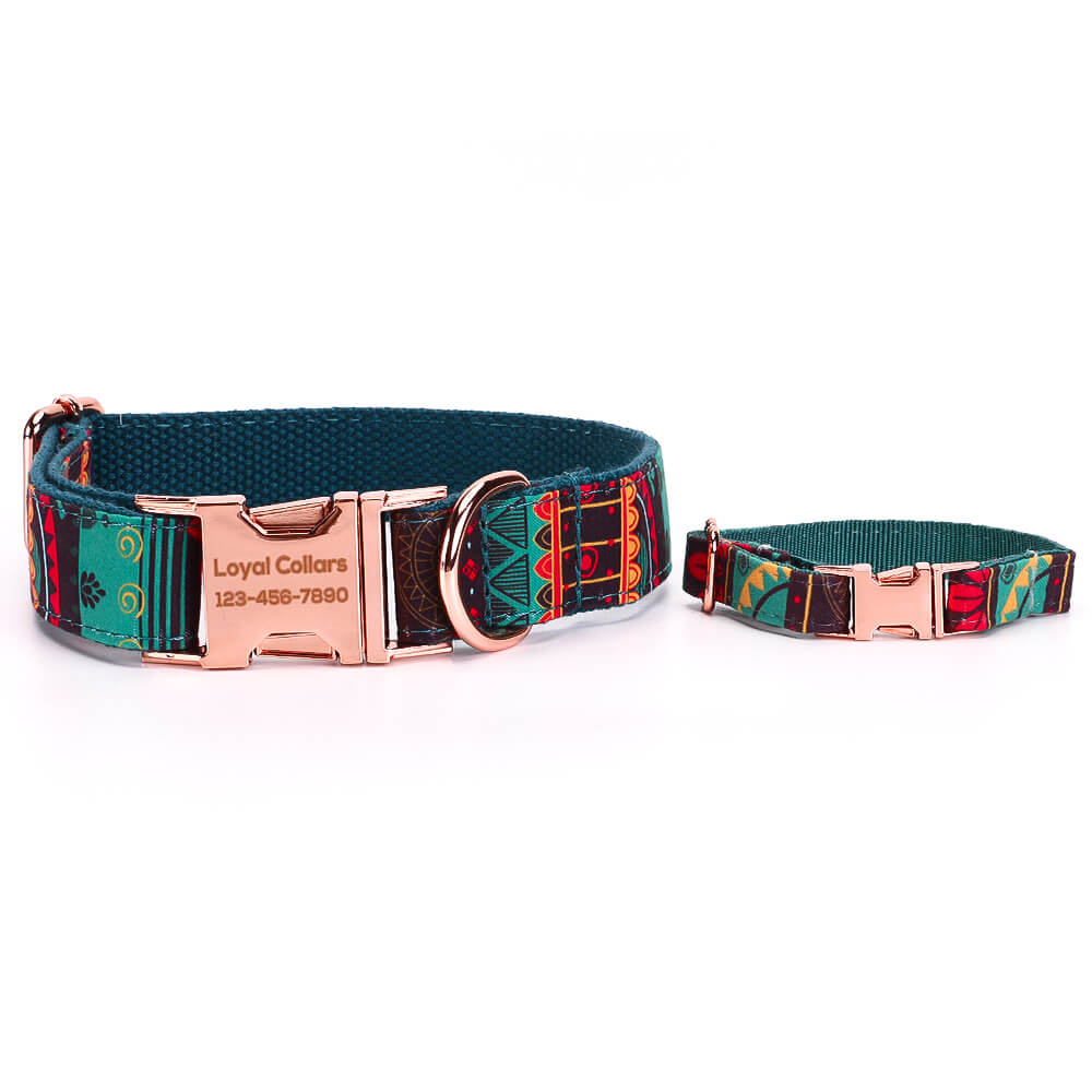 Matching Maya Dog Collar And Bracelet Set