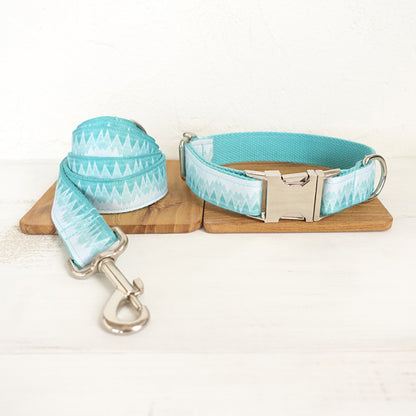 Custom Green Mountain Dog Collar And Leash Set