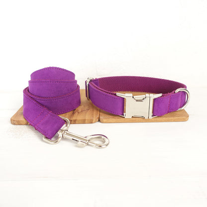 Custom Candy Purple Dog Collar And Leash Set