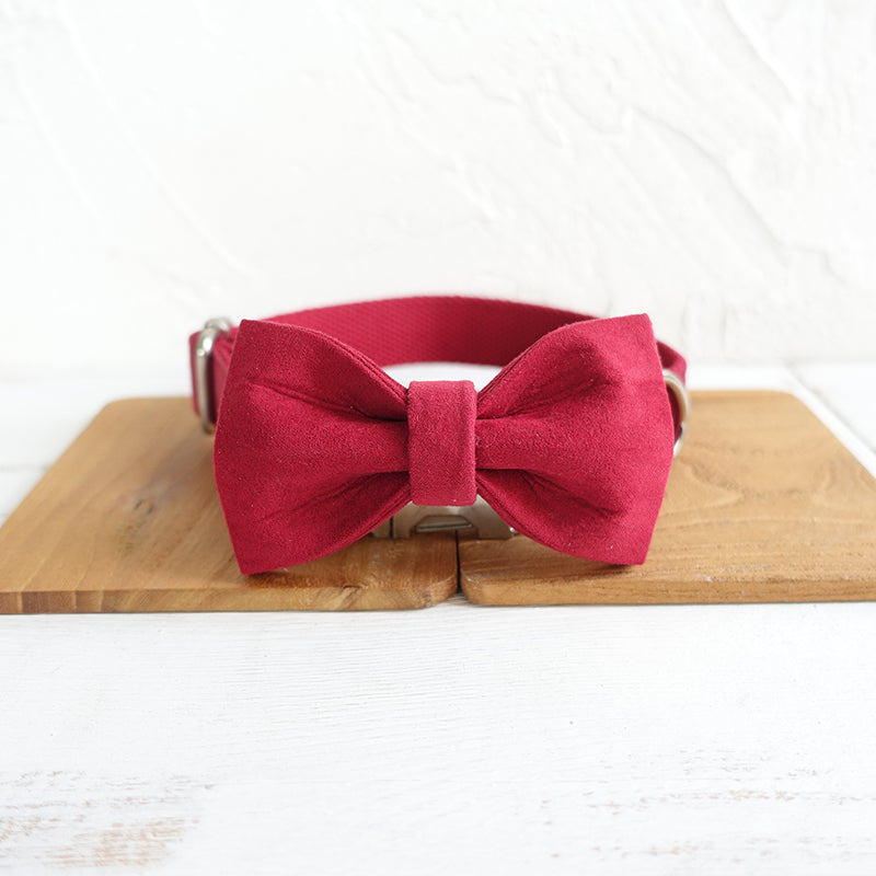 Custom Cherry Dog Collar Bow Tie Set