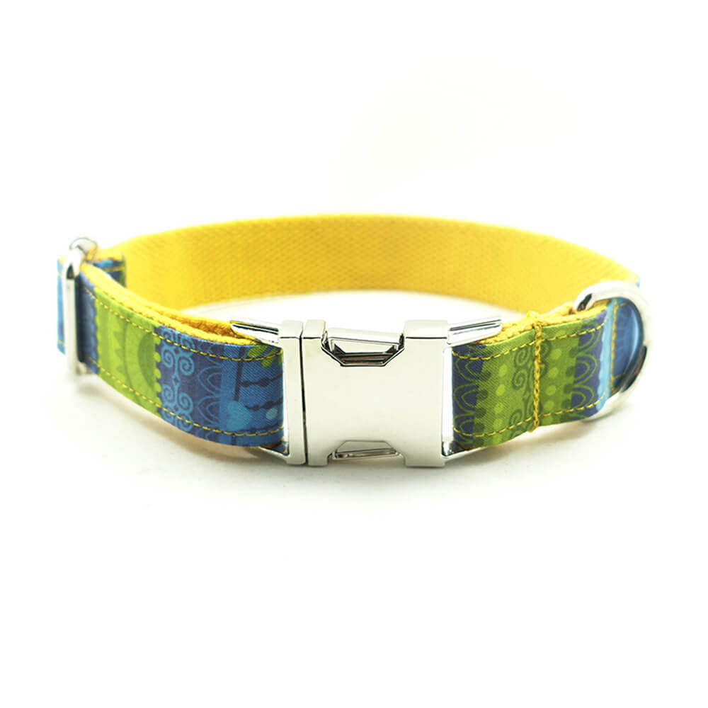 Custom Folk Yellow Dog Collar Set